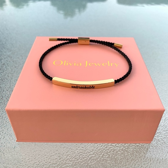 Olivia Jewelry “Unbreakable” Motivational Adjustable Tube Bracelet - Picture 3 of 5